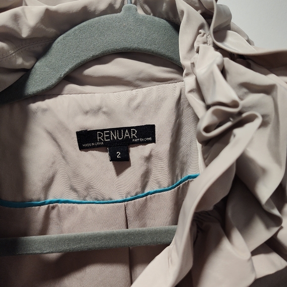 Beige Trench with Ruffle Collar - Picture 2 of 6